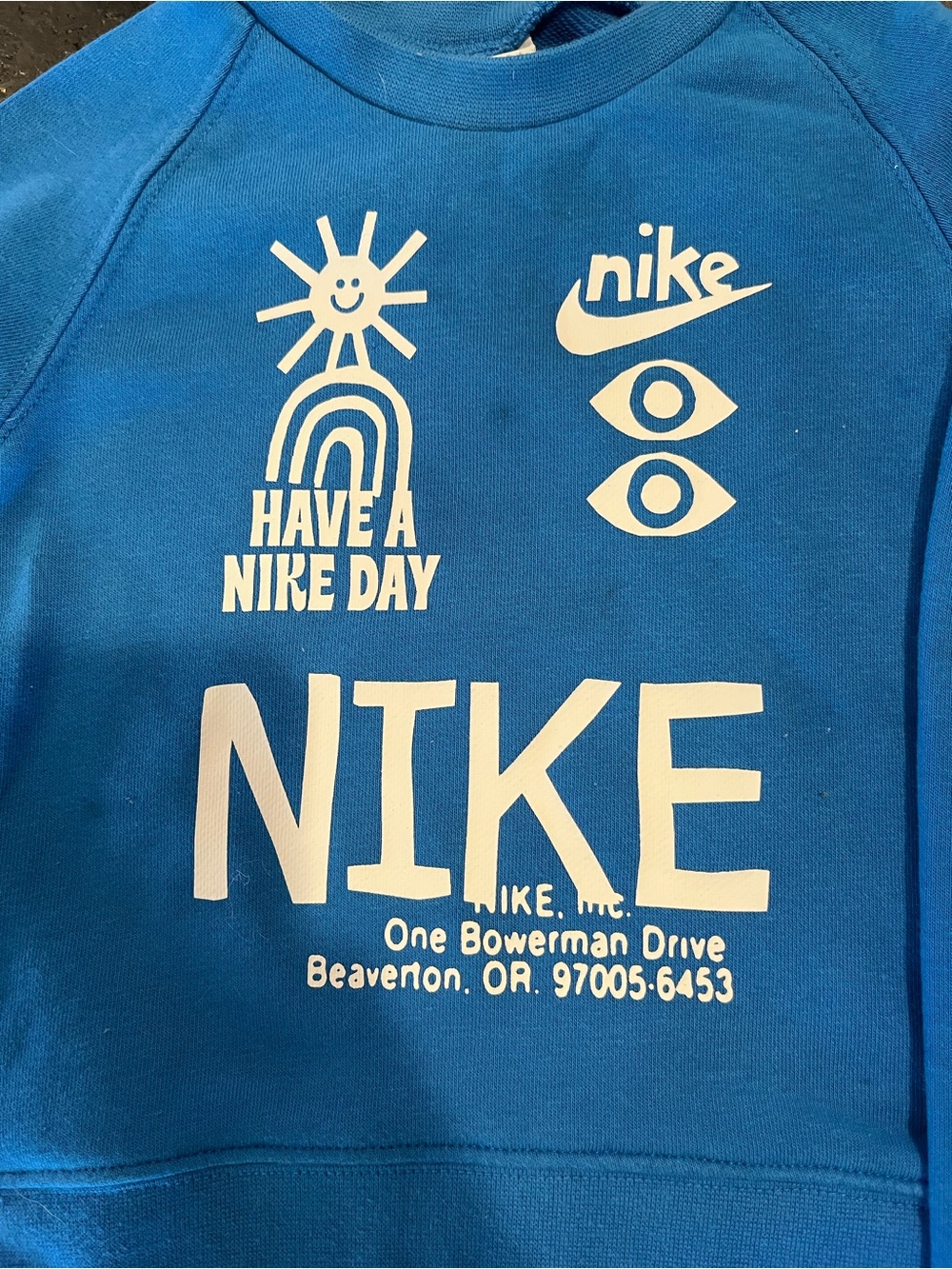 Nike Blue Kids Graphic Sweatshirt with White Logos
